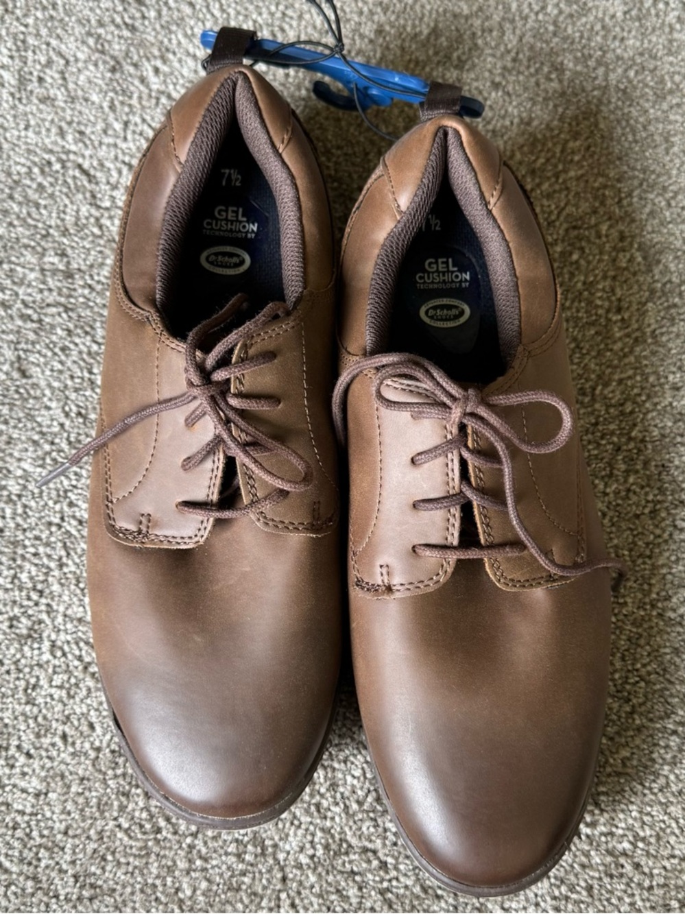 NWT Dr. Scholl's Brown Leather Declan Oxford Shoes Advanced Comfort 7 1/2